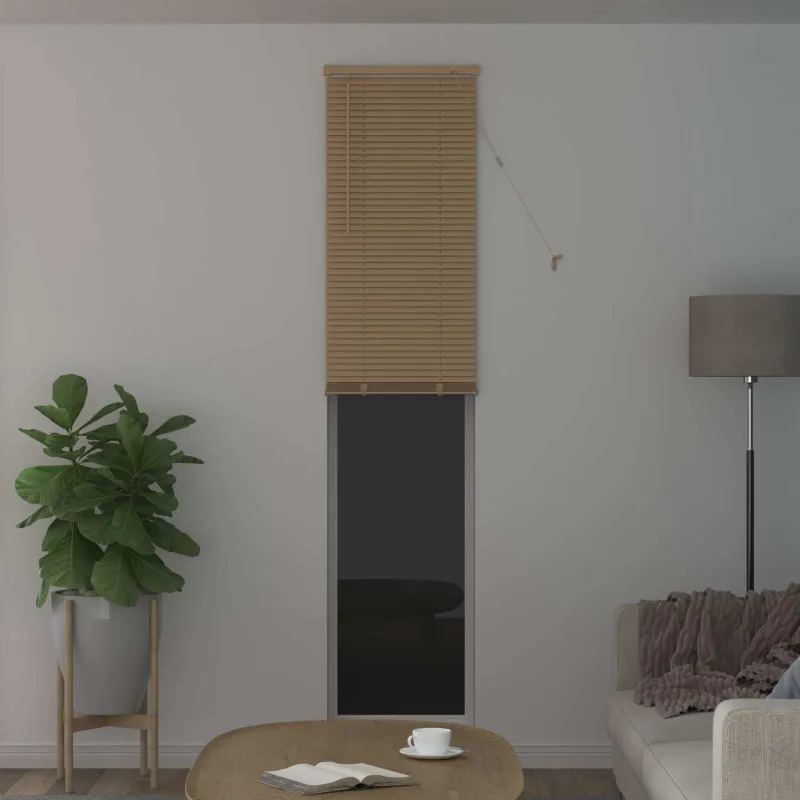 Venecijos žaliuzės Šviesiai ruda su raštu 213 x 60 cm 25 mm PVC