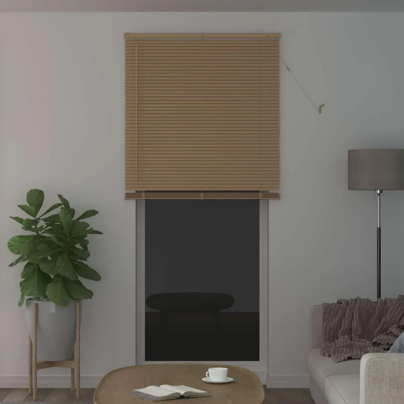 Venecijos žaliuzės Šviesiai ruda su raštu 213 x 70 cm 25 mm PVC