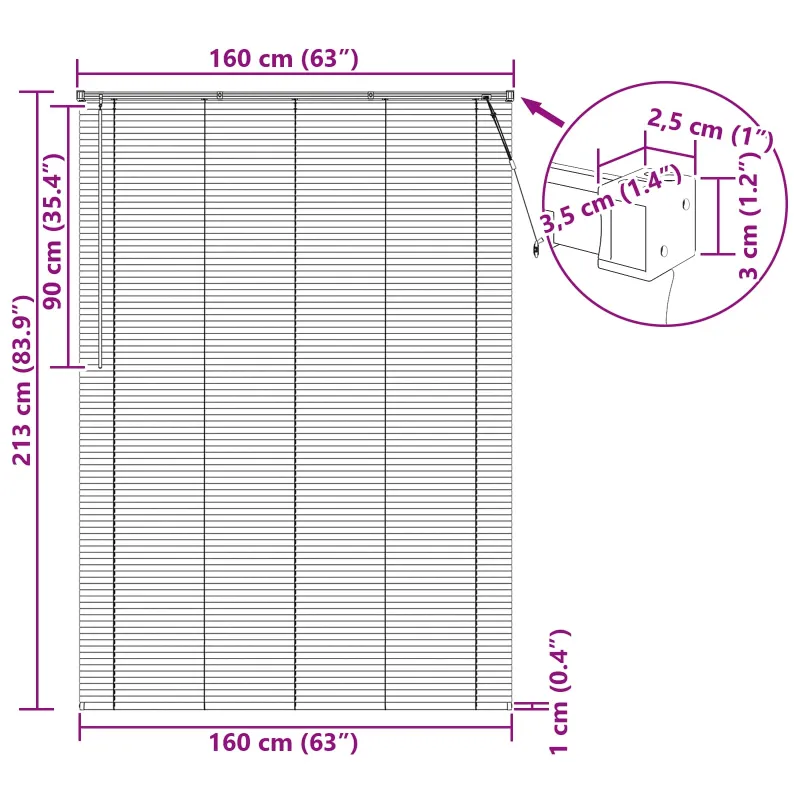 Venecijos žaliuzės Šviesiai ruda su raštu 213 x 160 cm 25 mm