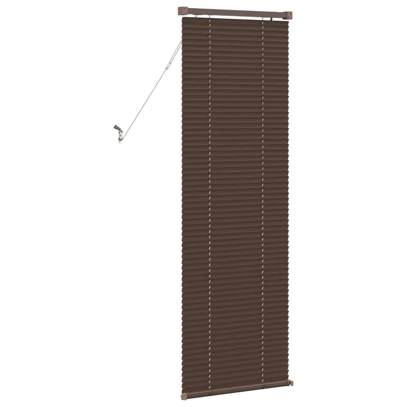 Venecijos žaliuzės Tamsiai ruda su raštu 150 x 50 cm 25 mm PVC