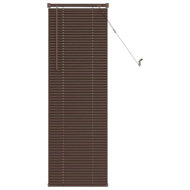 Venecijos žaliuzės Tamsiai ruda su raštu 150 x 60 cm 25 mm PVC