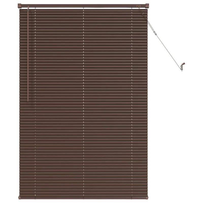Venecijos žaliuzės Tamsiai ruda su raštu 150 x 90 cm 25 mm PVC