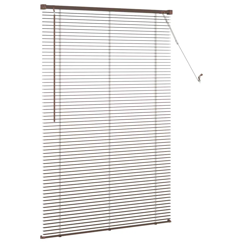 Venecijos žaliuzės Tamsiai ruda su raštu 150 x 90 cm 25 mm PVC