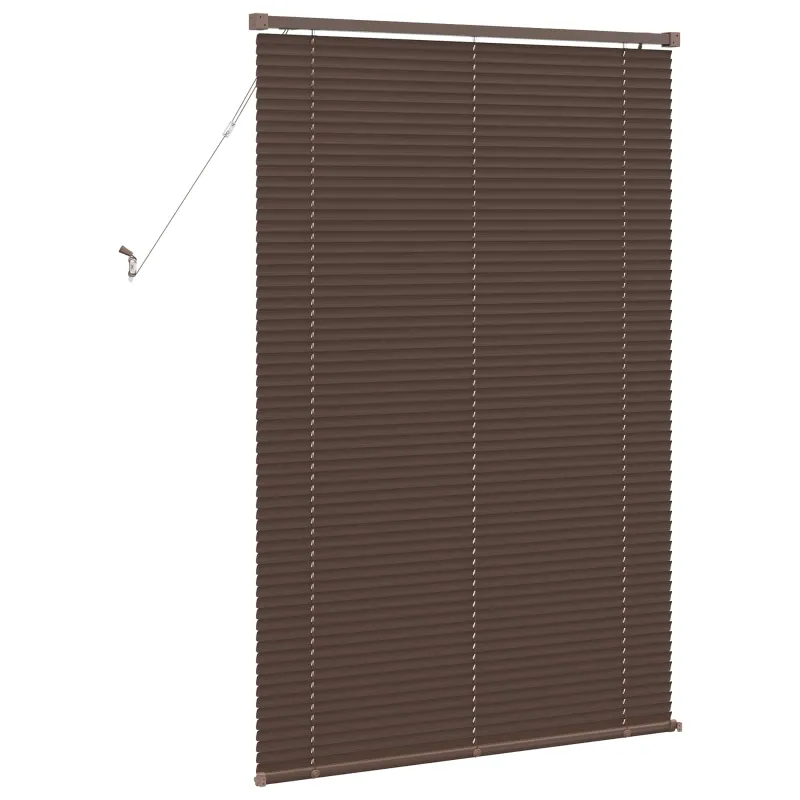 Venecijos žaliuzės Tamsiai ruda su raštu 150 x 90 cm 25 mm PVC