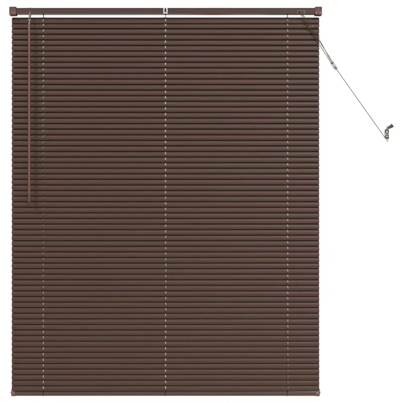 Venecijos žaliuzės Tamsiai ruda su raštu 150 x 110 cm 25 mm PVC