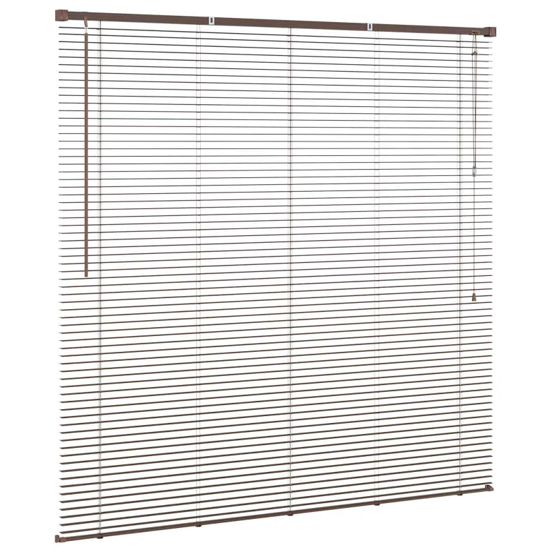 Venecijos žaliuzės Tamsiai ruda su raštu 150 x 130 cm 25 mm PVC