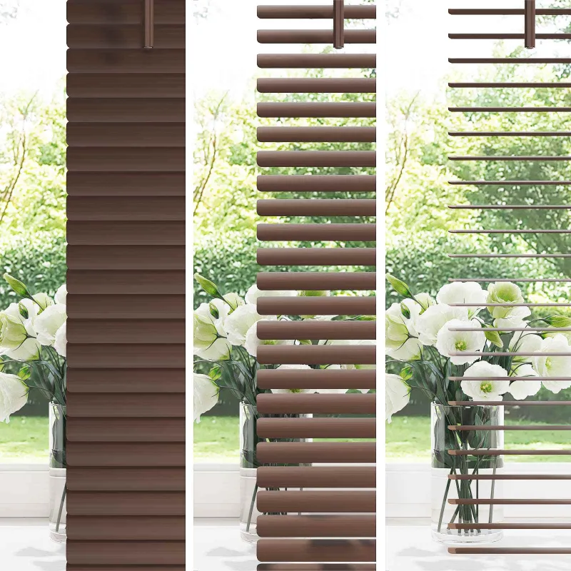 Venecijos žaliuzės Tamsiai ruda su raštu 213 x 40 cm 25 mm PVC