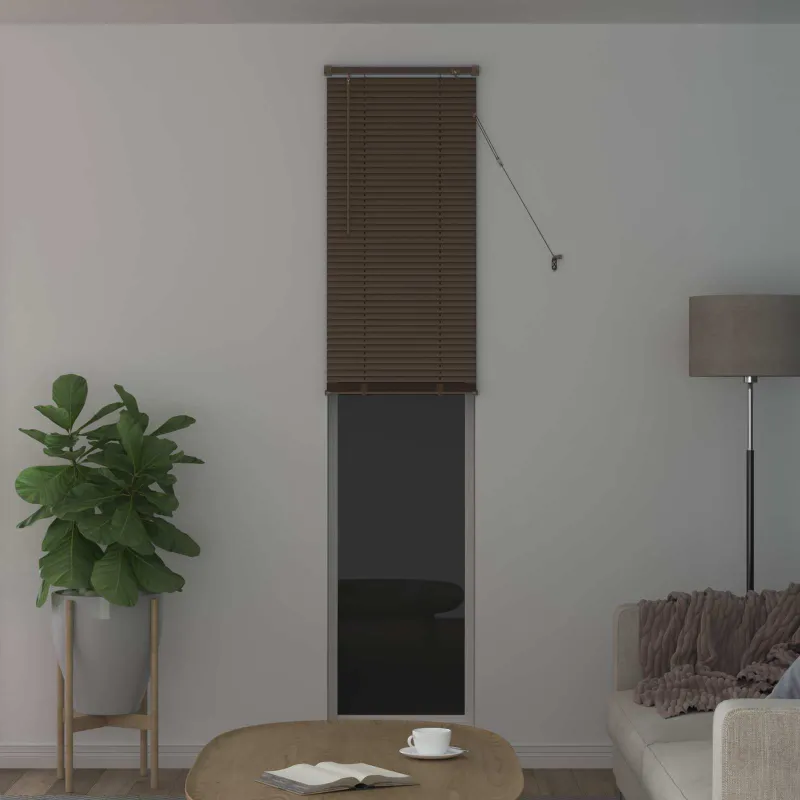 Venecijos žaliuzės Tamsiai ruda su raštu 213 x 50 cm 25 mm PVC