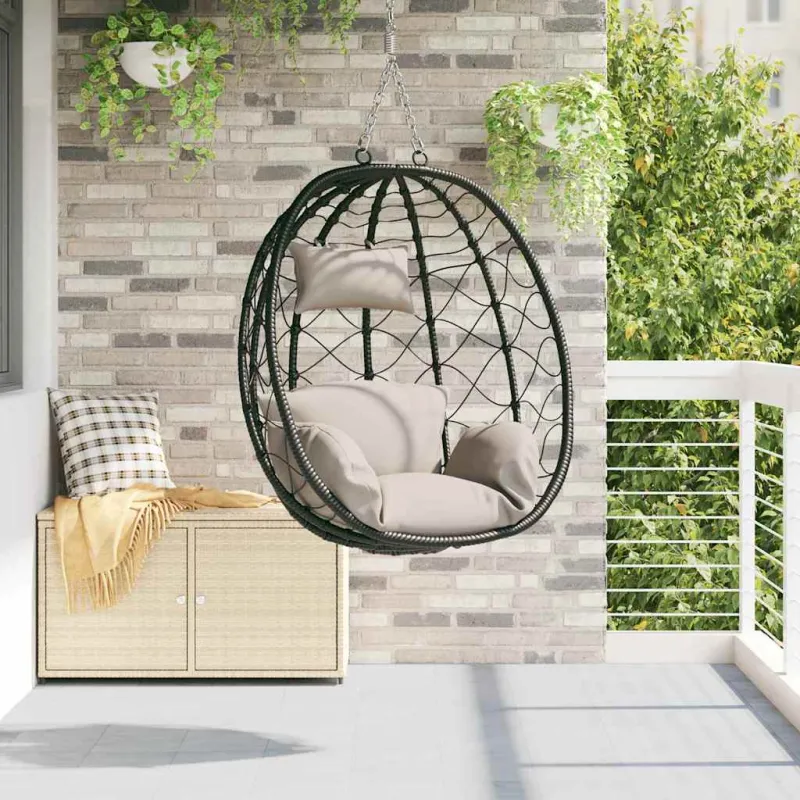 Kabantis kiaušinis Taupe 91,5 x 54,5 x 107 cm poliratanas