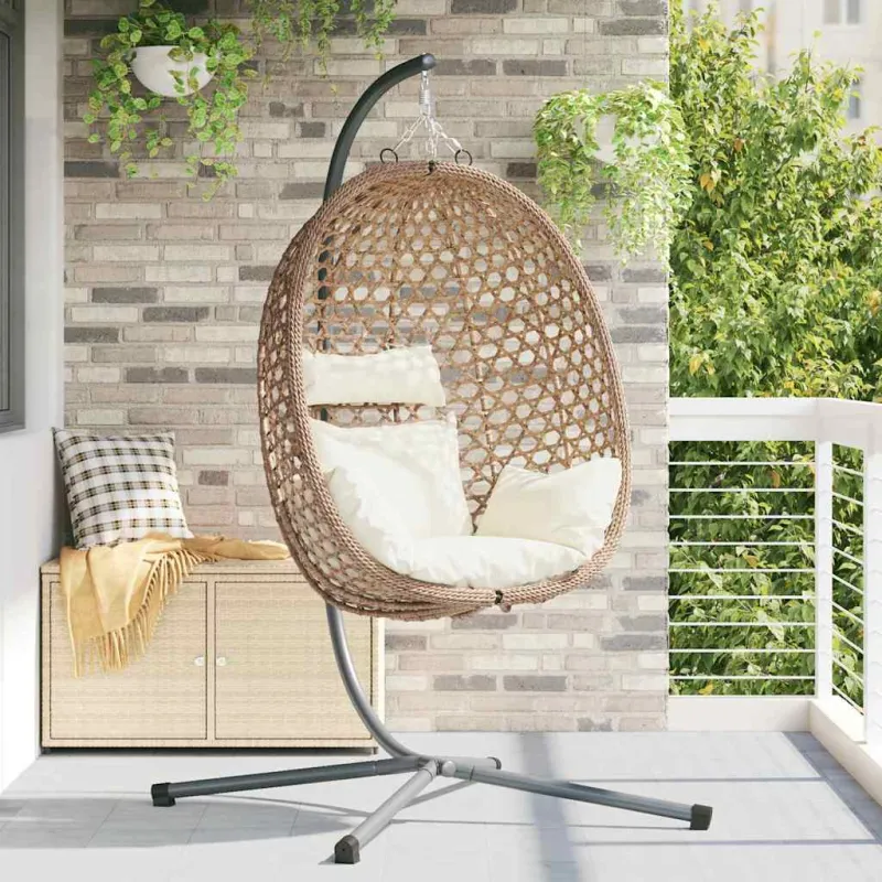Kabantis kiaušinis Šviesiai kreminė 104 x 100 x 191 cm