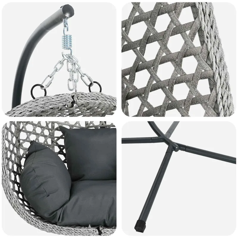 Kabantis kiaušinis anthracite and grey 104 x 100 x 191 cm