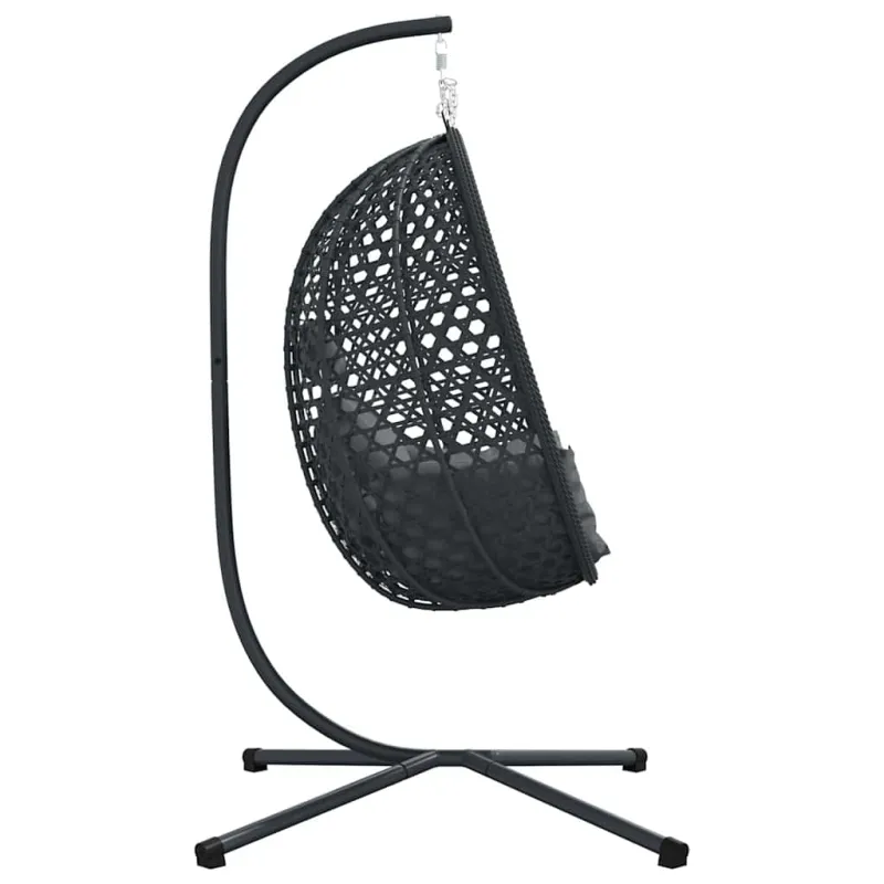 Kabantis kiaušinis antracito ir juoda 104 x 100 x 191 cm