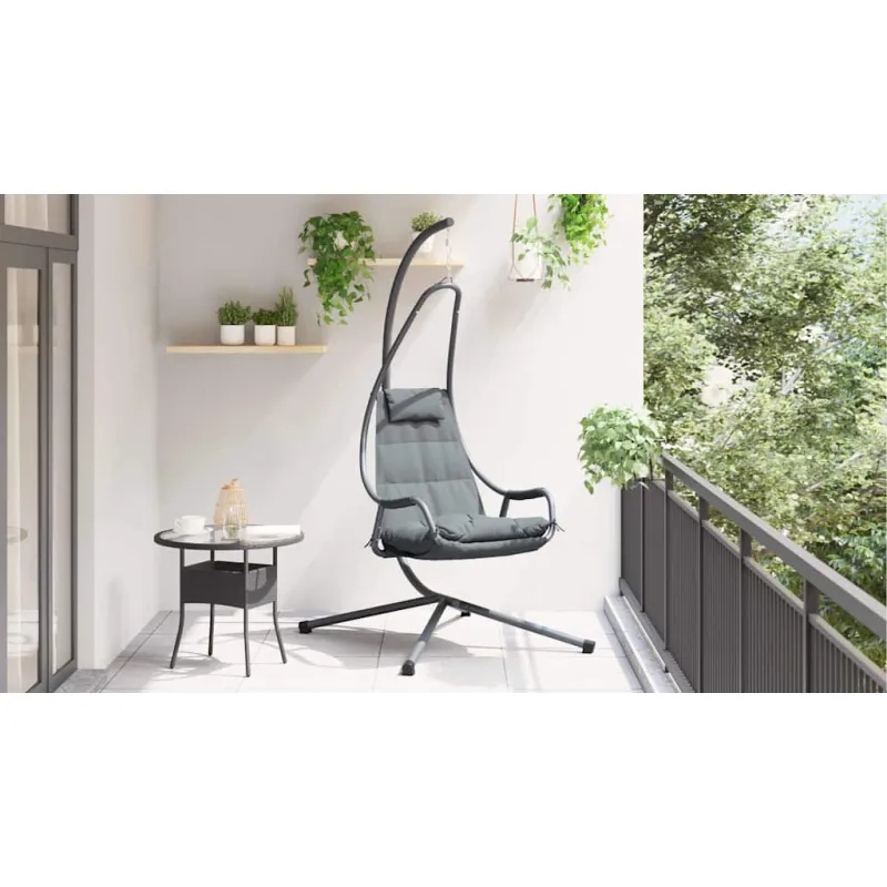 Kabantis kiaušinis Antracitas 94 x 107 x 196,5 cm Plienas