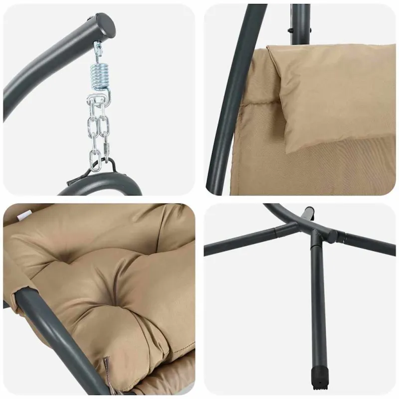 Kabantis kiaušinis Taupe 94 x 107 x 196,5 cm Plienas