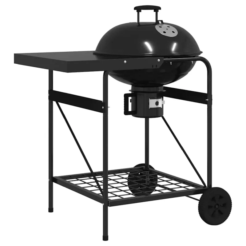 Lauko grilis su ratu Juoda 91 x 71 x 107 cm metalas