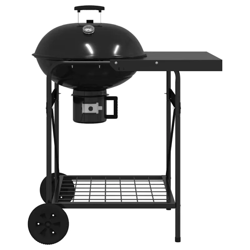 Lauko grilis su ratu Juoda 91 x 71 x 107 cm metalas
