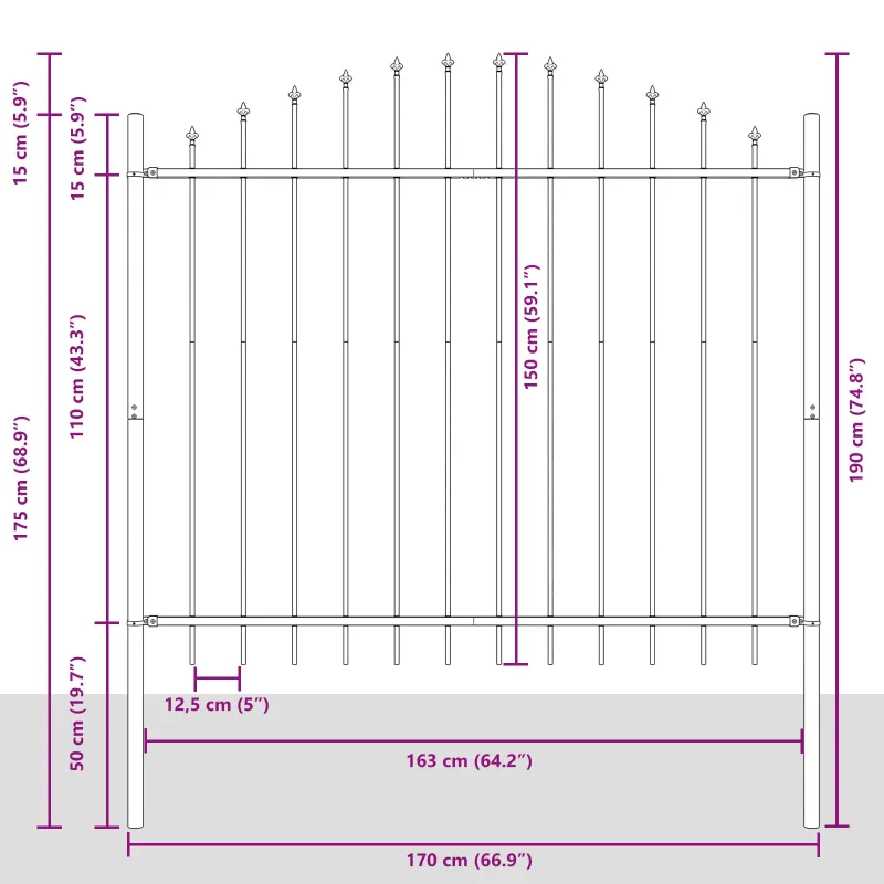 Sodo tvora Woerden Pilka 170 x 190 cm