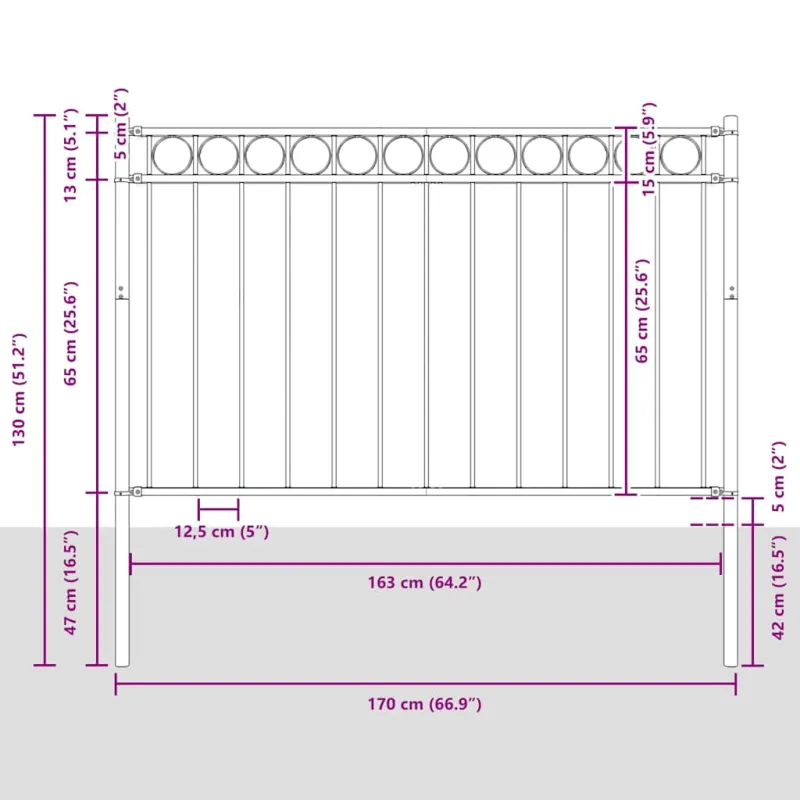 Tvorelių elementas ASSEN Pilka 170 x 130 cm Plienas
