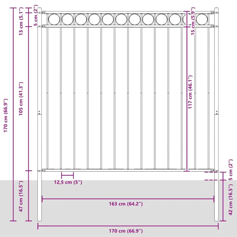 Tvorelių elementas ASSEN Balta 170 x 170 cm Plienas