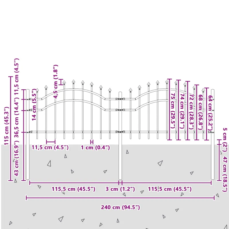 Sodo tvora Woerden Pilka 240 x 115 cm