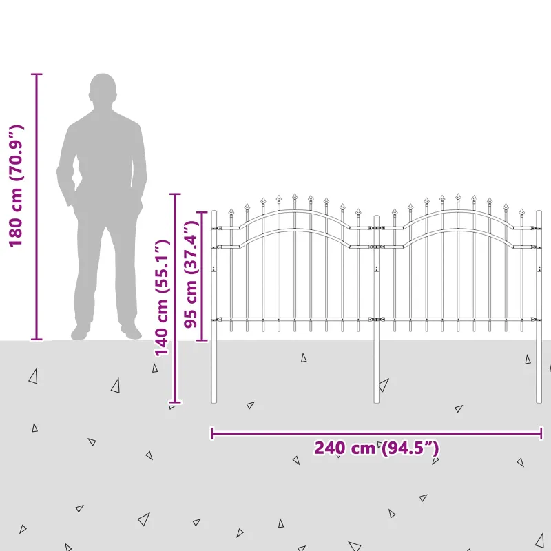 Sodo tvora Woerden Pilka 240 x 140 cm