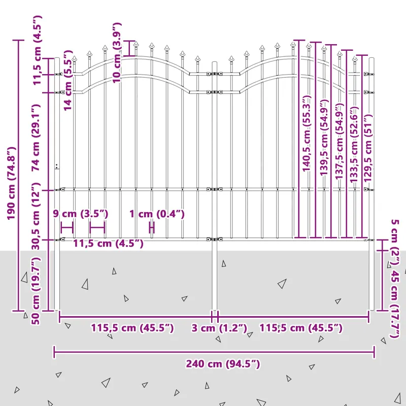 Sodo tvora Woerden Pilka 240 x 190 cm