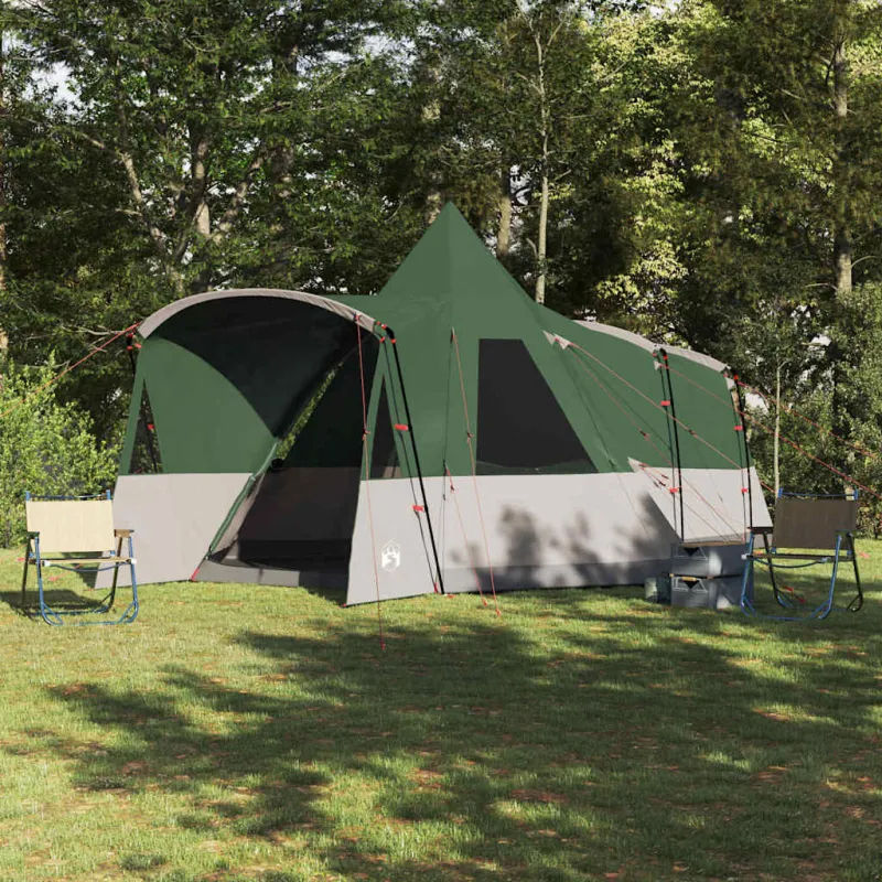 Teepee Palapinė 8 Asmenims su stogu Žalia 720 x 465 x 295 cm