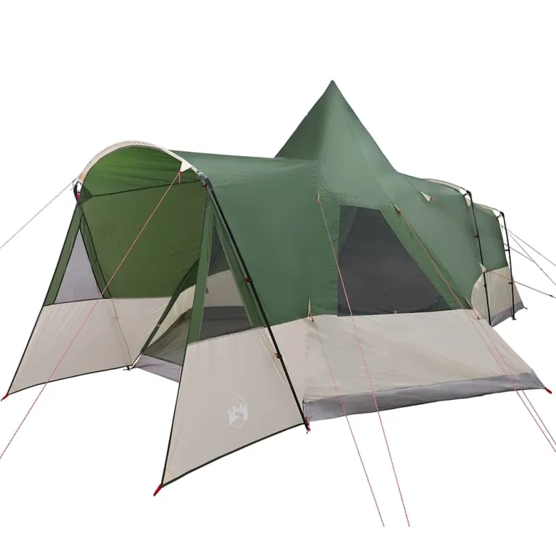 Teepee Palapinė 8 Asmenims su stogu Žalia 720 x 465 x 295 cm