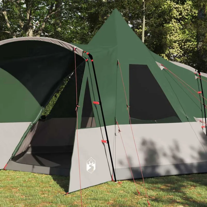 Teepee Palapinė 8 Asmenims su stogu Žalia 720 x 465 x 295 cm