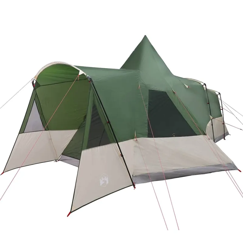 Teepee Palapinė 8 Asmenims su stogu Žalia 720 x 465 x 295 cm