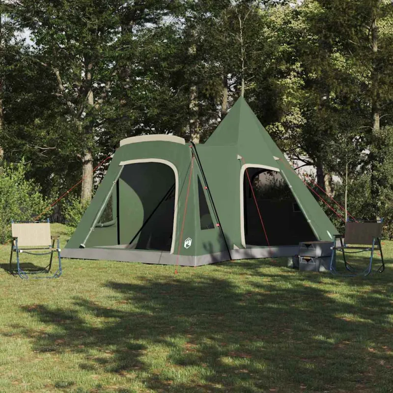 Teepee palapinė 5 žmonėms su stogu Žalia 545 x 450 x 295 cm