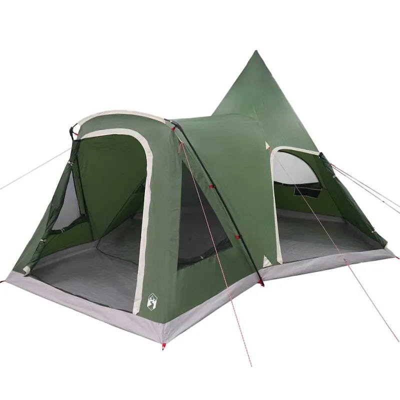 Teepee palapinė 5 žmonėms su stogu Žalia 545 x 450 x 295 cm