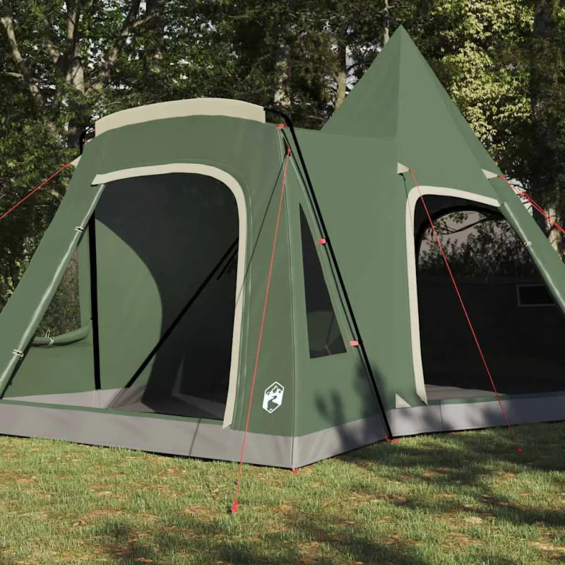 Teepee palapinė 5 žmonėms su stogu Žalia 545 x 450 x 295 cm