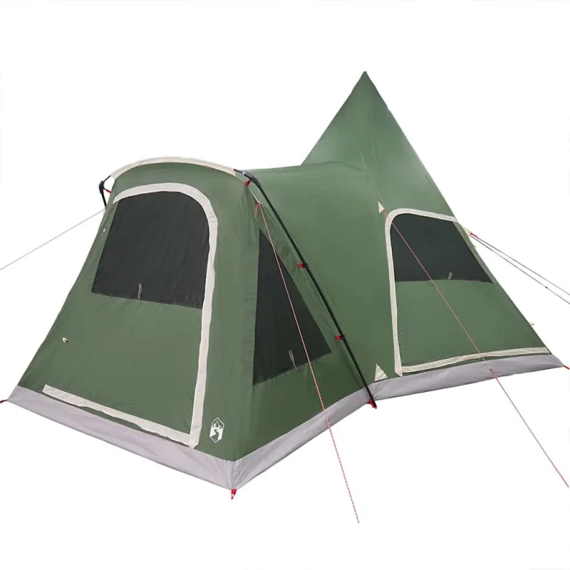 Teepee palapinė 5 žmonėms su stogu Žalia 545 x 450 x 295 cm