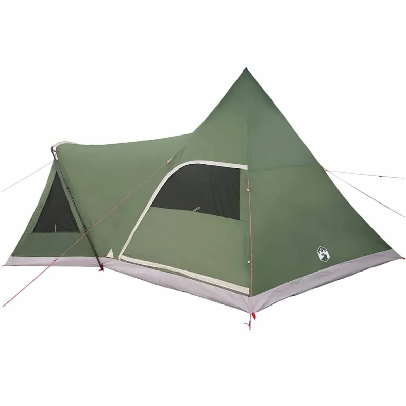 Teepee palapinė 5 žmonėms su stogu Žalia 545 x 450 x 295 cm