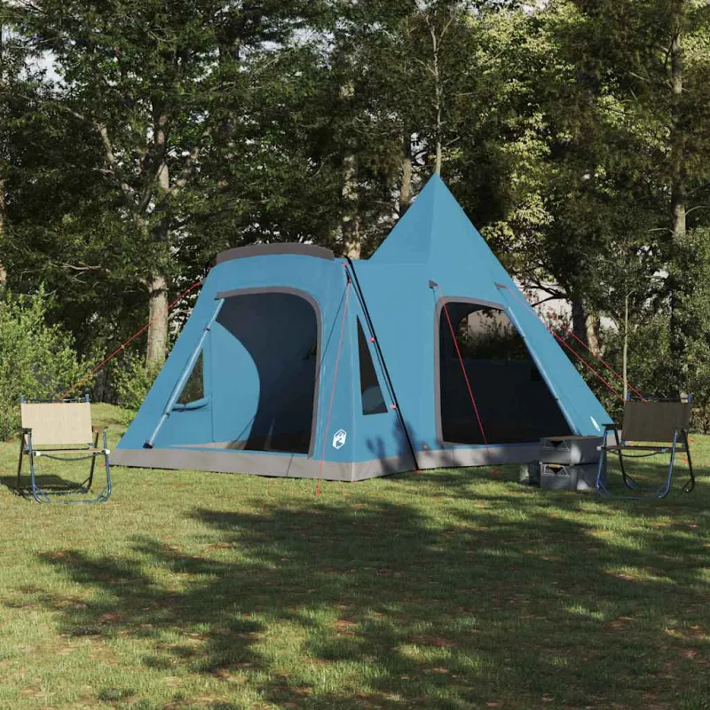Teepee palapinė 5 žmonėms su stogu Mėlyna 545 x 450 x 295 cm