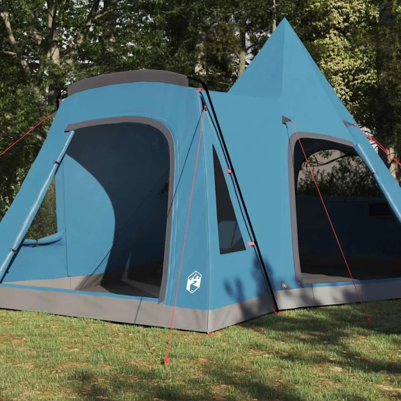 Teepee palapinė 5 žmonėms su stogu Mėlyna 545 x 450 x 295 cm