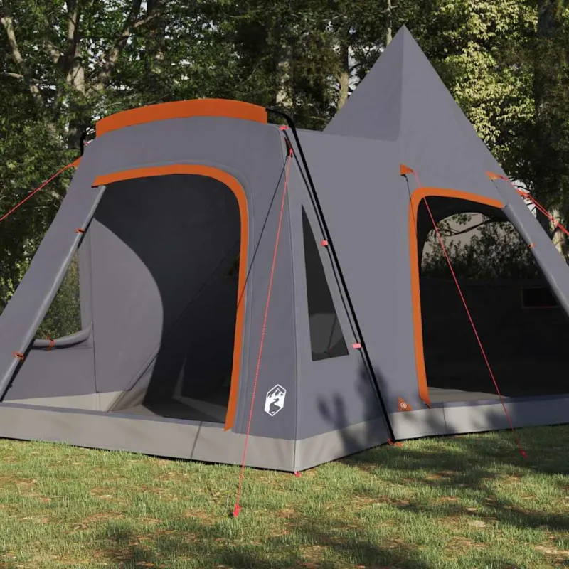 Teepee palapinė 5 žmonėms Pilka ir oranžinė 545 x 450 x 295 cm