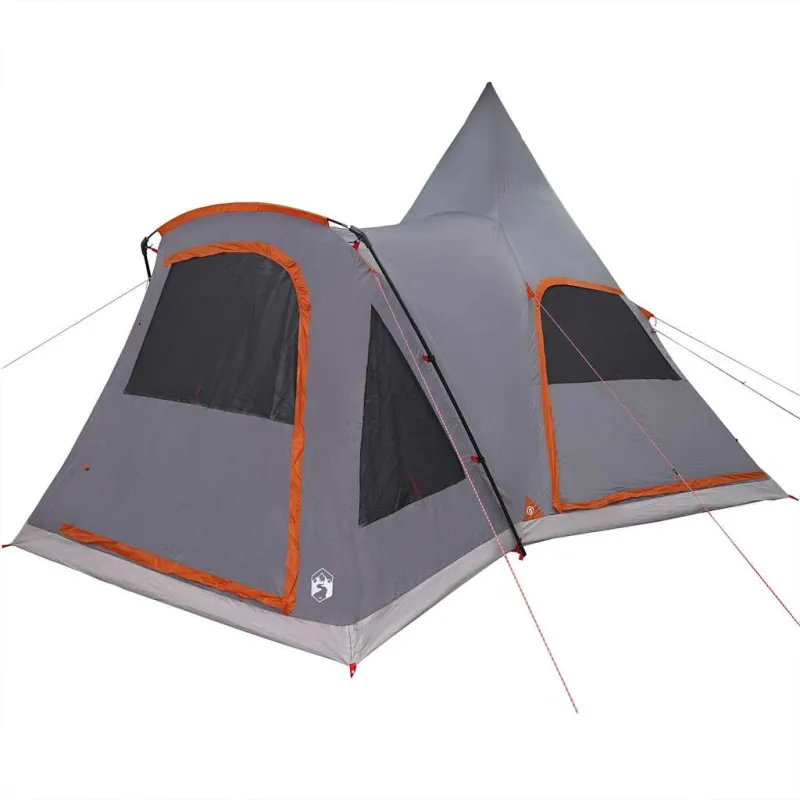 Teepee palapinė 5 žmonėms Pilka ir oranžinė 545 x 450 x 295 cm