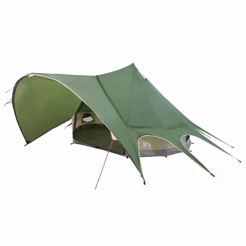 Teepee palapinė 3 asmenims Žalia ir Pilka 312 x 312 x 197 cm
