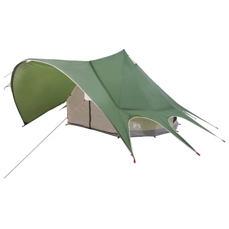 Teepee palapinė 3 asmenims Žalia ir Pilka 312 x 312 x 197 cm