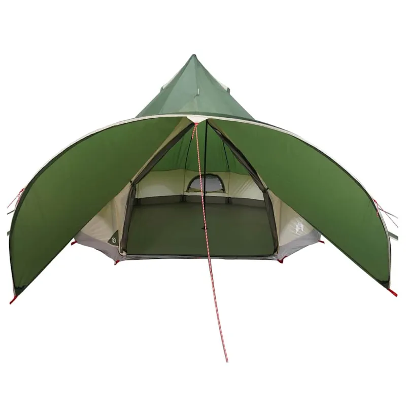 Teepee palapinė 3 asmenims Žalia ir Pilka 312 x 312 x 197 cm