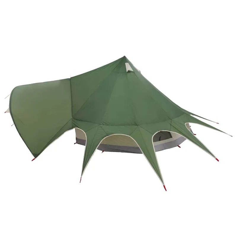 Teepee palapinė 3 asmenims Žalia ir Pilka 312 x 312 x 197 cm