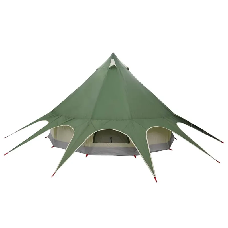 Teepee palapinė 3 asmenims Žalia ir Pilka 312 x 312 x 197 cm