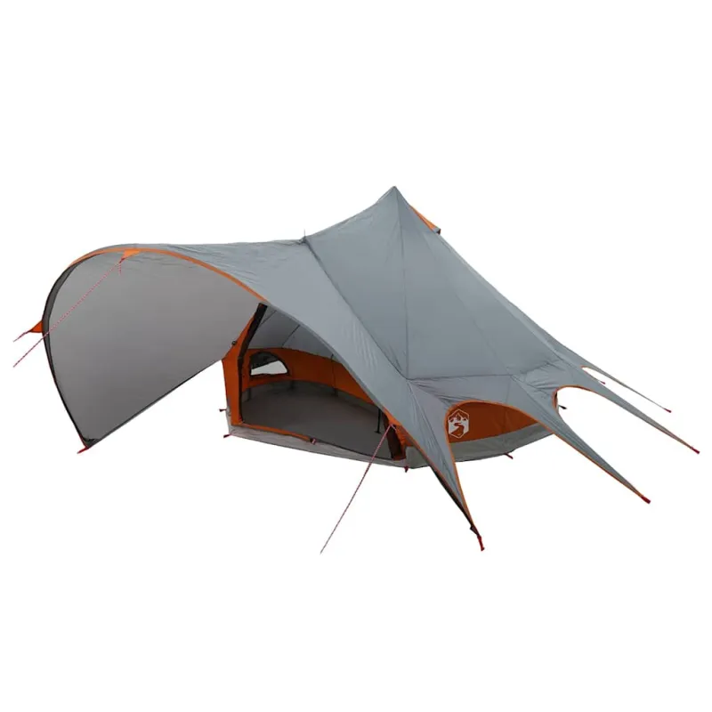 Teepee palapinė 3 asmenims Pilka ir oranžinė 600 x 600 x 347 cm