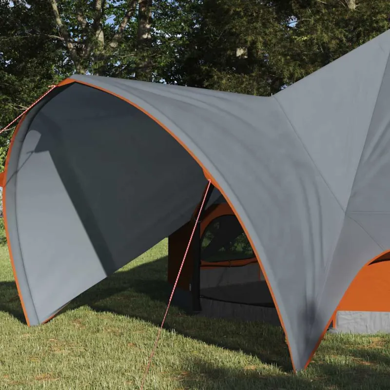 Teepee palapinė 3 asmenims Pilka ir oranžinė 600 x 600 x 347 cm