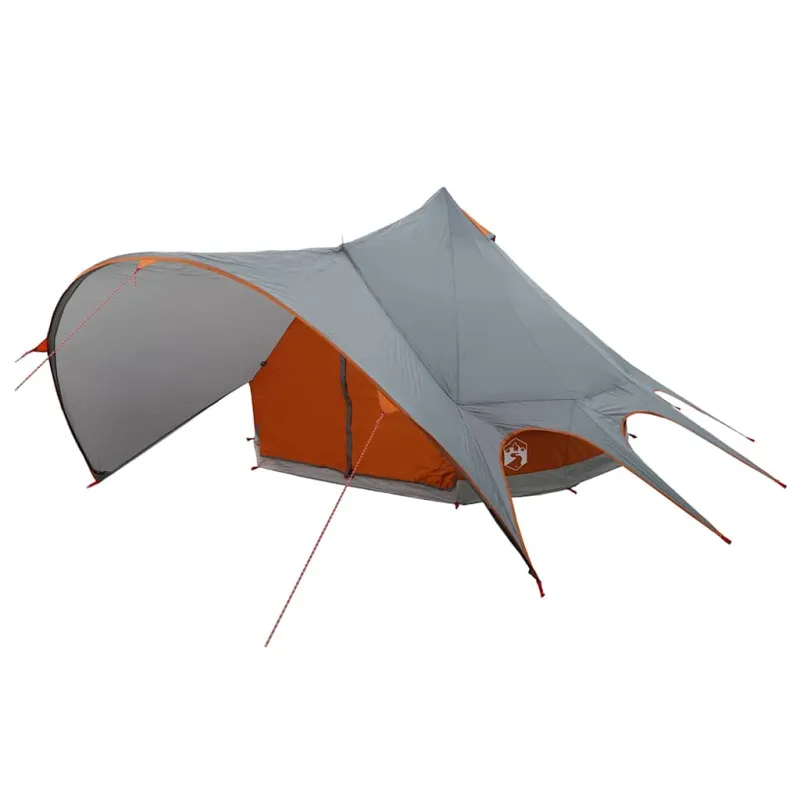 Teepee palapinė 3 asmenims Pilka ir oranžinė 600 x 600 x 347 cm