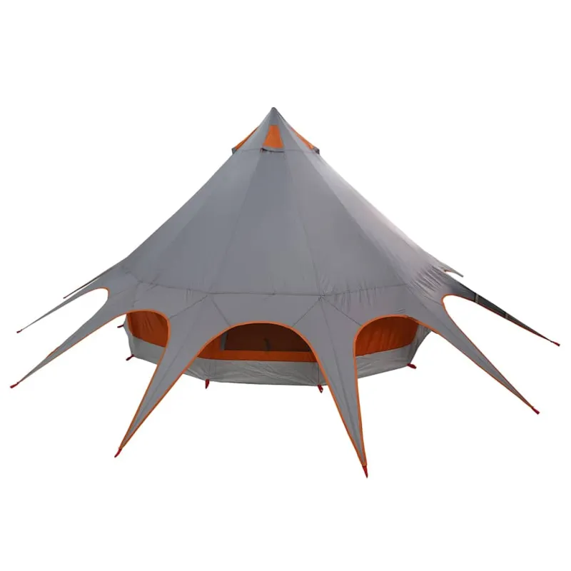 Teepee palapinė 3 asmenims Pilka ir oranžinė 600 x 600 x 347 cm