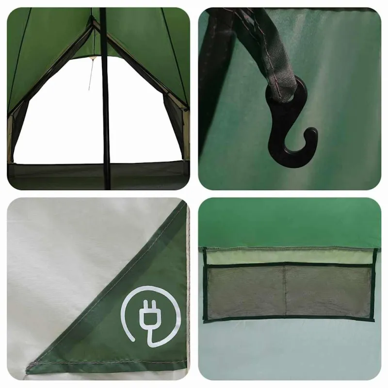 Teepee palapinė 5 žmonėms Žalia ir Pilka 415 x 415 x 247 cm