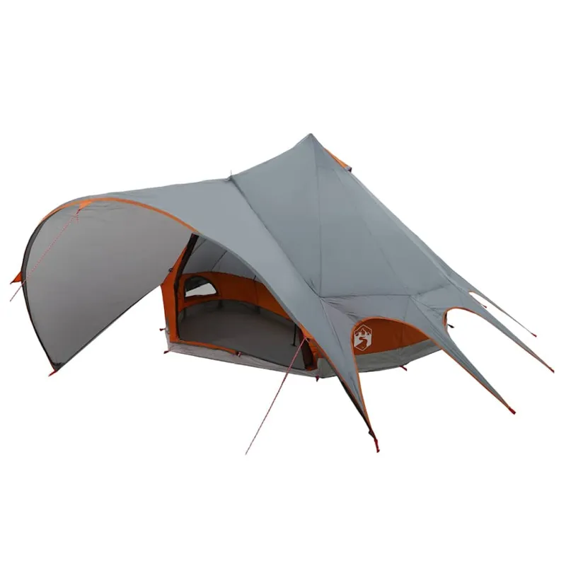Teepee palapinė 5 žmonėms Pilka ir oranžinė 415 x 415 x 247 cm